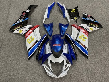 22 Rockstar Weiß & Blau 2011-2024 Suzuki GSXR 600-750 Motorrad Verkleidungen