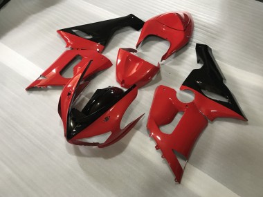 Benutzerdefiniert Rot & Schwarz 2005-2006 Kawasaki ZX6R Motorrad Verkleidungen