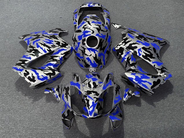 Blau Camo 2002-2012 Honda VFR800 Motorrad Verkleidungen