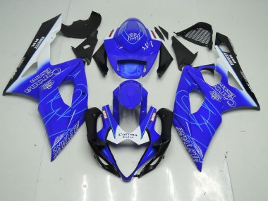 Blau & Weiß Corona 2005-2006 Suzuki GSXR 1000 Motorrad Verkleidungen