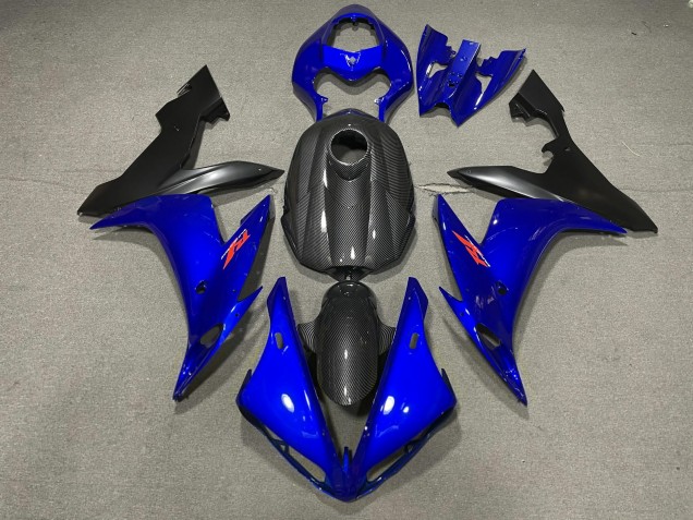 Blau Glänzend & Kohlefaser Stil 2004-2006 Yamaha R1 Motorrad Verkleidungen