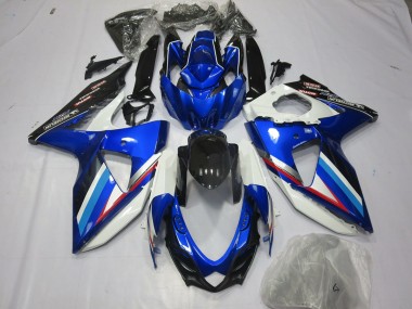 Blauweiß & Rot 2008-2010 Suzuki GSXR 600-750 Motorrad Verkleidungen