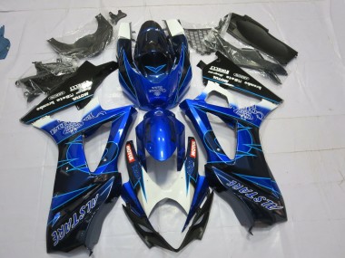 Blau & Schwarz Corona 2007-2008 Suzuki GSXR 1000 Motorrad Verkleidungen