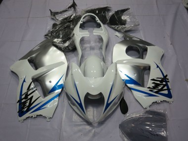 Blauweiß & Silber 1997-2007 Suzuki GSXR 1300 Motorrad Verkleidungen