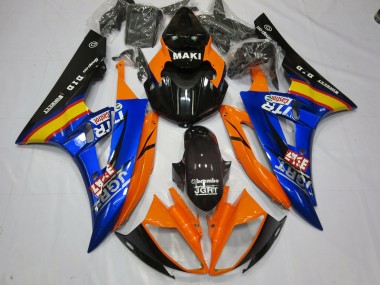 Blauorange 2006-2007 Yamaha R6 Motorrad Verkleidungen