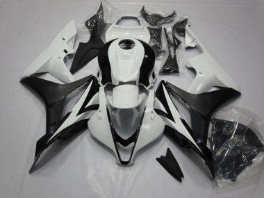 Clean Schwarz & Weiß 2007-2008 Honda CBR600RR Motorrad Verkleidungen