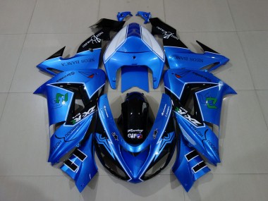 Flüssigblau & Logos 2006-2007 Kawasaki ZX10R Motorrad Verkleidungen