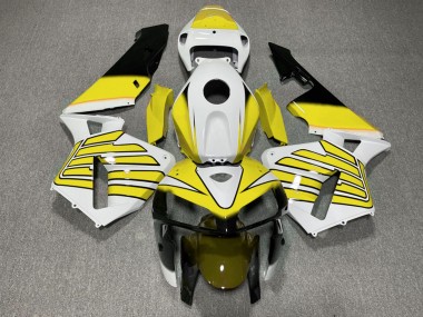 Gelb-Weiße Flügel 2005-2006 Honda CBR600RR Motorrad Verkleidungen