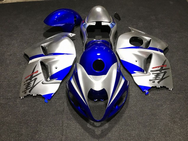 Glänzend Blau & Silber 1997-2007 Suzuki GSXR 1300 Motorrad Verkleidungen