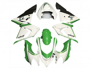 Glänzend Weiß & Grün 2004-2005 Kawasaki ZX10R Motorrad Verkleidungen