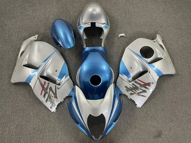 Glänzend Hellblau & Silber 1997-2007 Suzuki GSXR 1300 Motorrad Verkleidungen