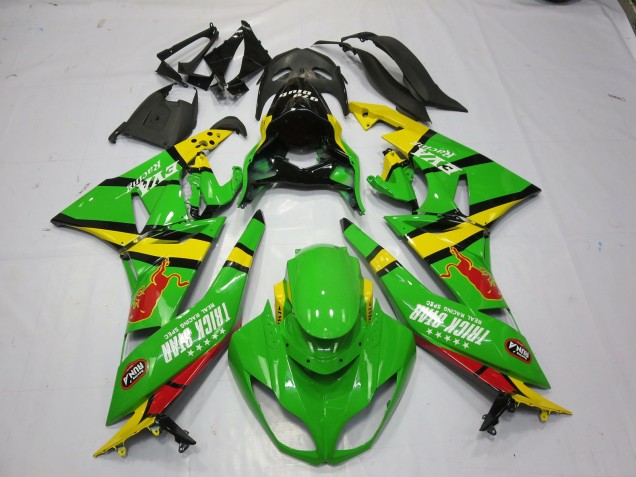 Grün Gelb 2009-2012 Kawasaki ZX6R Motorrad Verkleidungen