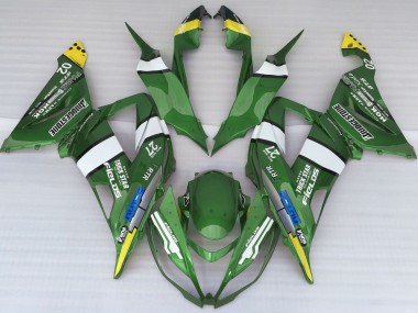 Grüner Logostil 2013-2018 Kawasaki ZX6R Motorrad Verkleidungen