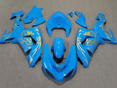 Hellblau & Gold 2006-2007 Kawasaki ZX10R Motorrad Verkleidungen