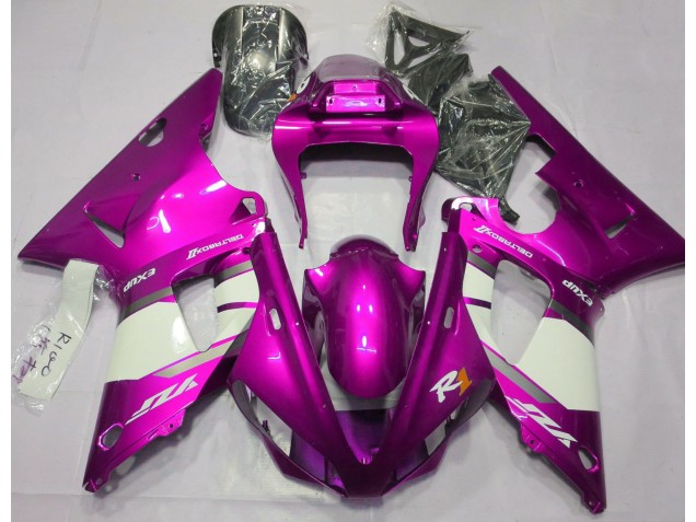 Hot Pink & Weiß 2000-2001 Yamaha R1 Motorrad Verkleidungen