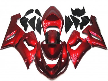 Kastanienbraun Rot 2005-2006 Kawasaki ZX6R Motorrad Verkleidungen