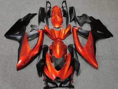 Kräftiges Orange In Schwarz 2008-2010 Suzuki GSXR 600-750 Motorrad Verkleidungen