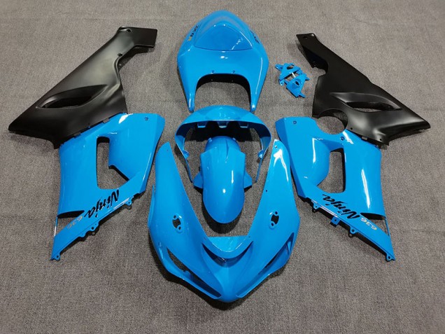 Leuchtendes Blau 2005-2006 Kawasaki ZX6R Motorrad Verkleidungen