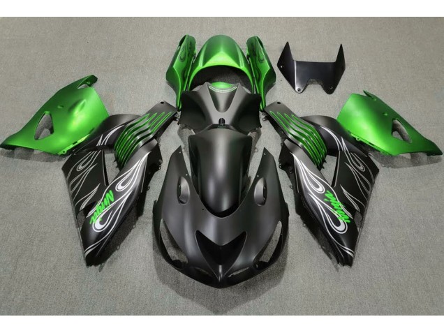 Matt Schwarz & Grün 2006-2011 Kawasaki ZX14R Motorrad Verkleidungen