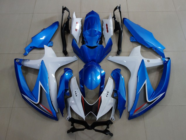 Metallic Blau & Weiß 2008-2010 Suzuki GSXR 600-750 Motorrad Verkleidungen