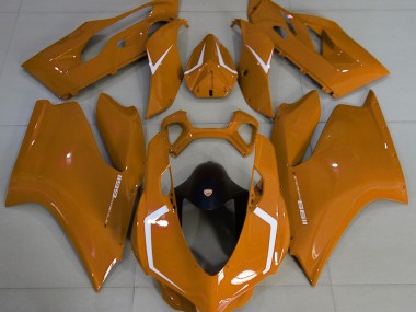 Orange Glänzend & Weiß 2011-2014 Ducati 1199 Motorrad Verkleidungen