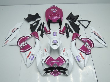 Pink Lucky Strike 2008-2010 Suzuki GSXR 600-750 Motorrad Verkleidungen