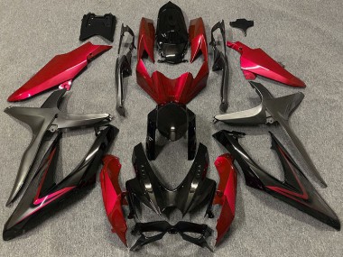 Rot Glänzend & Grün R 2008-2010 Suzuki GSXR 600-750 Motorrad Verkleidungen