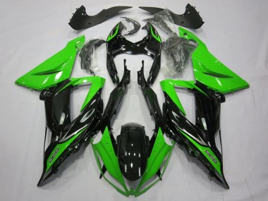 Schlichte Glänzend Schwarz Grün 2013-2018 Kawasaki ZX6R Motorrad Verkleidungen