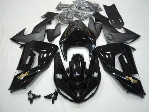 Schwarz Glänzend 2006-2007 Kawasaki ZX10R Motorrad Verkleidungen