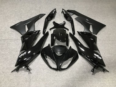 Schwarz Glänzend 2009-2012 Kawasaki ZX6R Motorrad Verkleidungen