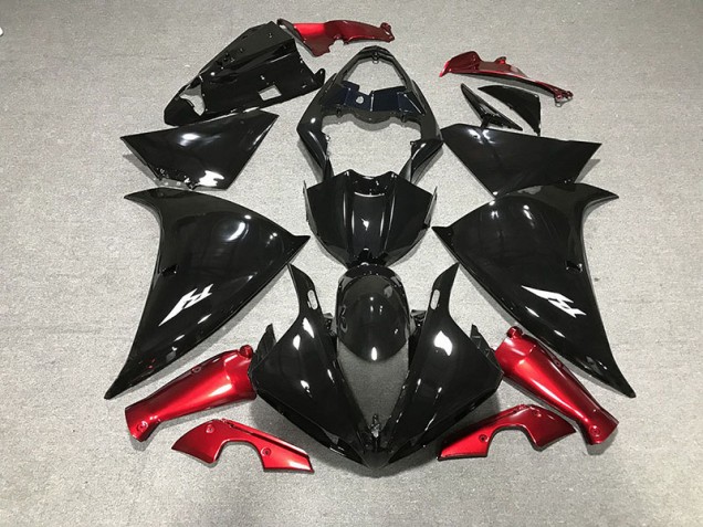 Schwarz Glänzend & Rot 2009-2011 Yamaha R1 Motorrad Verkleidungen