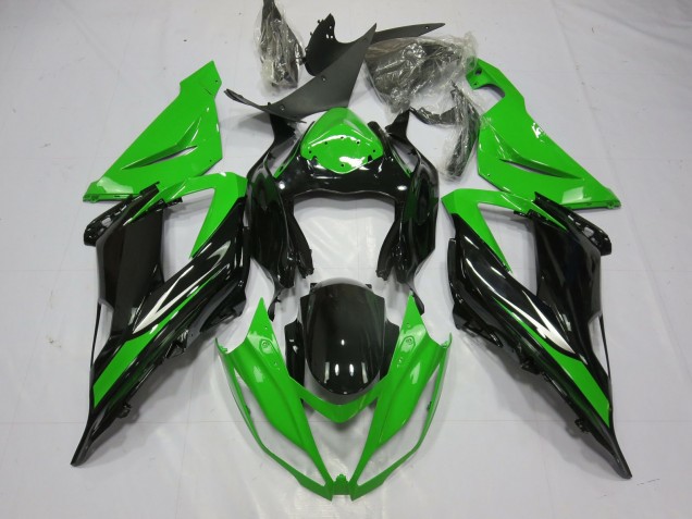 Schwarz & Grün 2013-2018 Kawasaki ZX6R Motorrad Verkleidungen