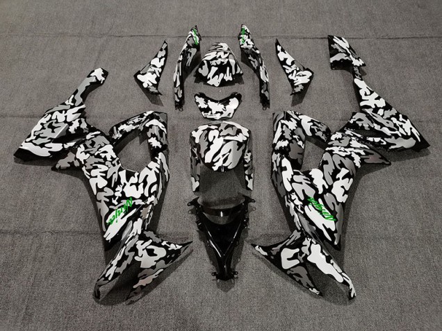 Tarnung & Grünes Logo 2008-2010 Kawasaki ZX10R Motorrad Verkleidungen