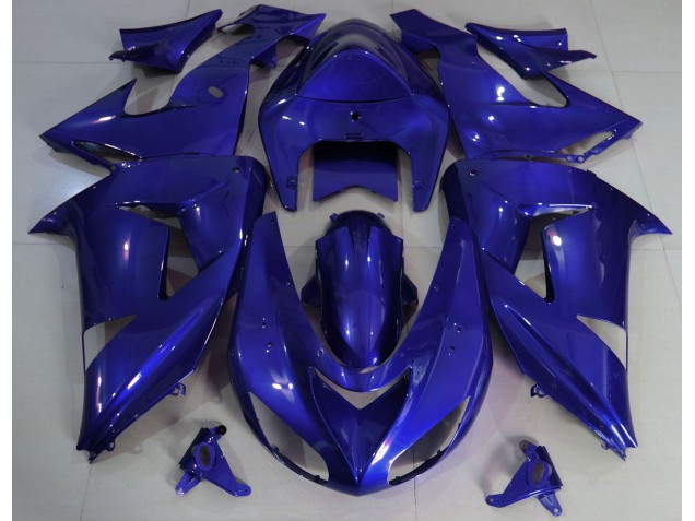 Tiefes Blau Schlicht 2006-2007 Kawasaki ZX10R Motorrad Verkleidungen